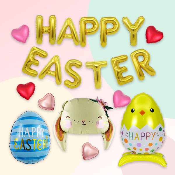[파티지_로켓] 부활절 풍선 세트 / 교회풍선 부활절계란 댤걀 병아리 토끼 부활절장식, E_3_풍선_부활절 레터링 풍선세트_골드 16,900원