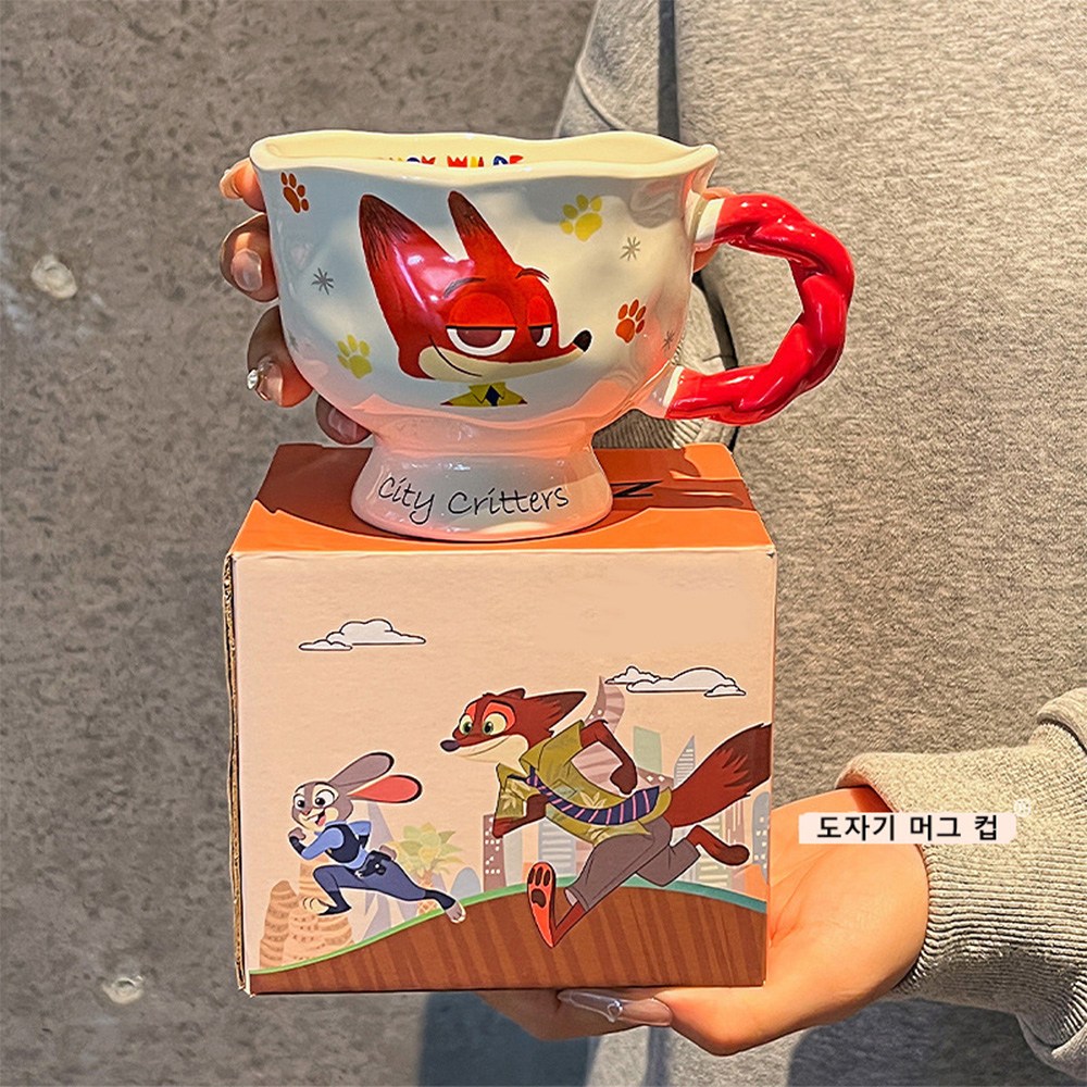 주디 홉스 닉 와일드 클로하우저 플래시 캐릭터 도자기 머그 컵 내열 가정용 커플 물컵 생일 선물 360ml JL-1688-967662-312004 24,900원