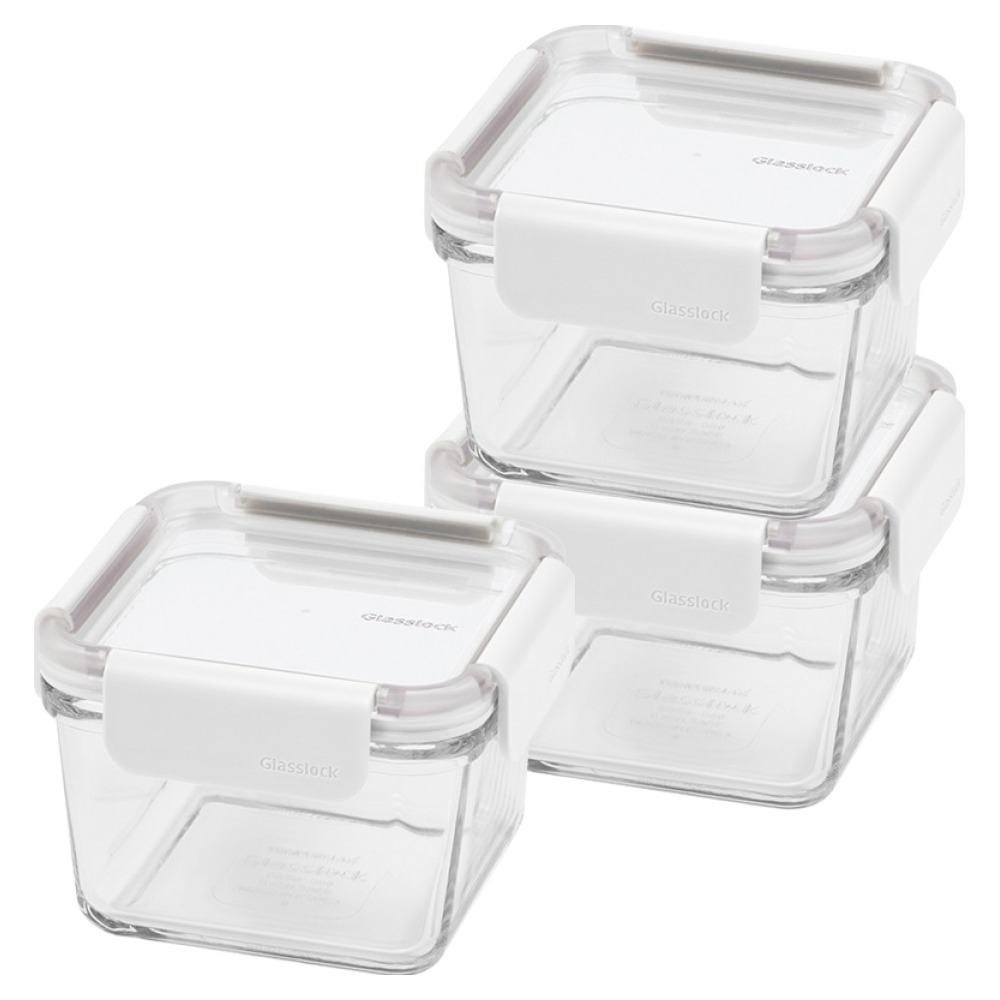 글라스락 리프젠 정사각 밀폐용기 화이트, 3개, 580ml 19,800원