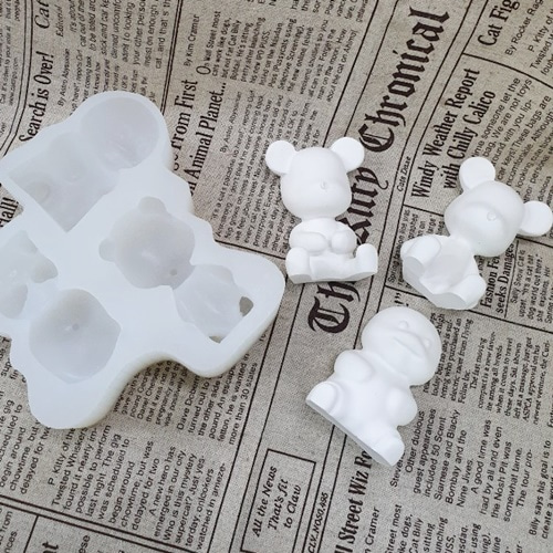 캔들바다 수제몰드 - 앉은베어 + 손모은베어 앉은지방이 세트몰드 ( 3구 ) 2D #베어몰드 #석고몰드 #지방이몰드, 단일색상 15,500원