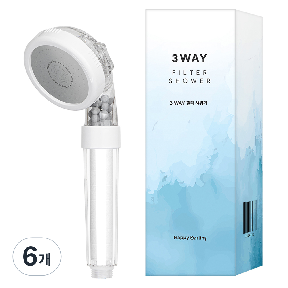해피달링 3WAY 필터 샤워기, 6개, 혼합색상 41,400원
