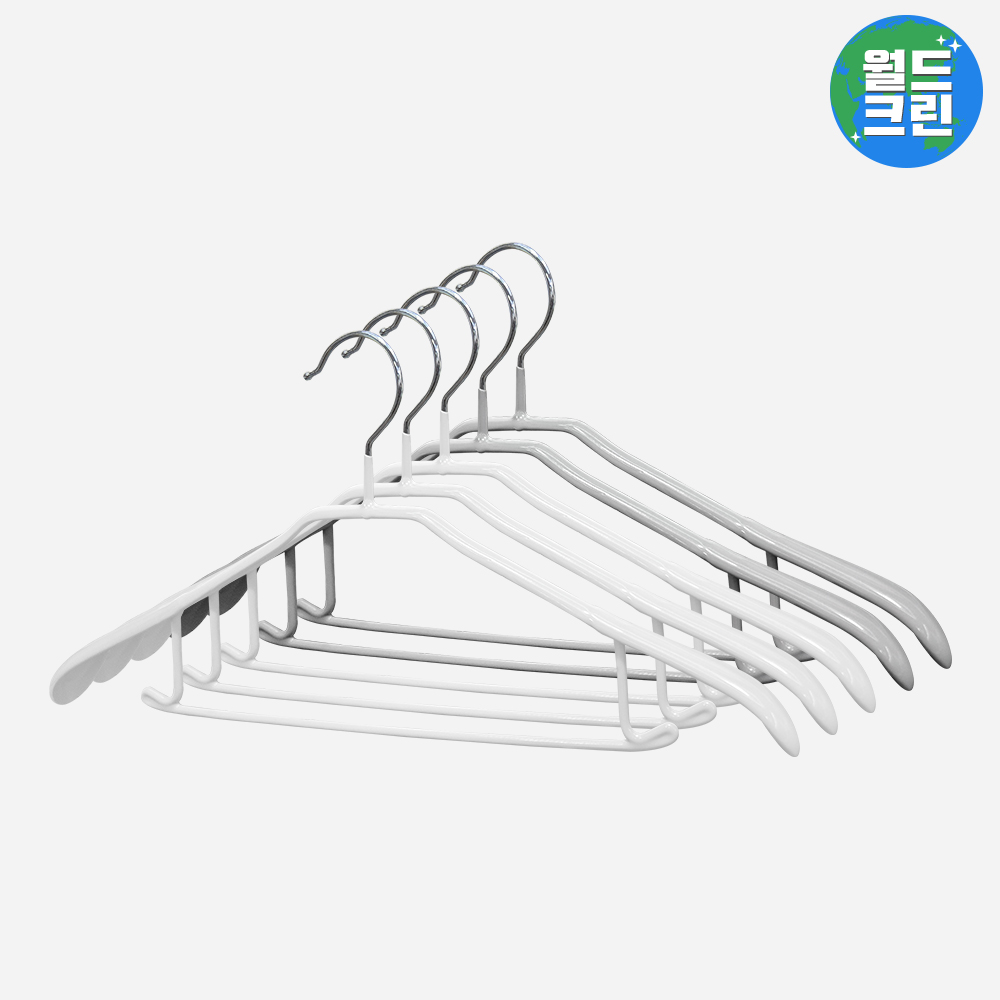 월드크린 심리스 논슬립 옷걸이 5개 어깨뿔방지 미끄럼방지 니트 티셔츠 바지 원피스 15,400원