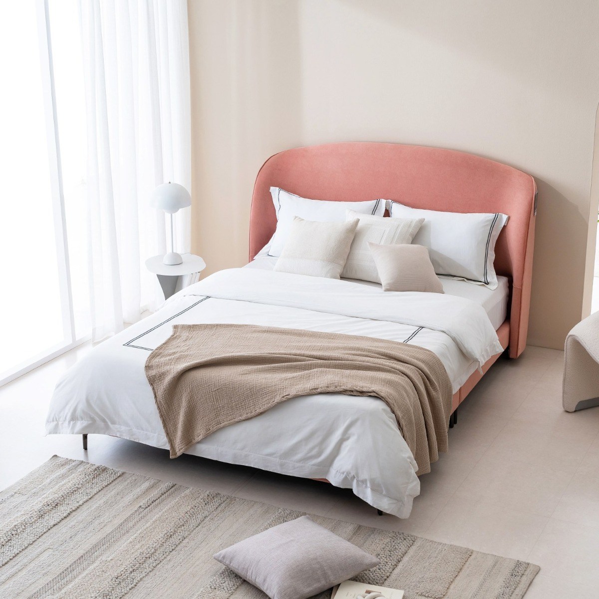 세계로가구 루나 조야 패브릭 쿠션 헤드 호텔 침대 프레임 SS/K + 하이퍼슬립 독립스프링 매트리스 (매트커버+베개 증정) (HMS25L) 551,000원