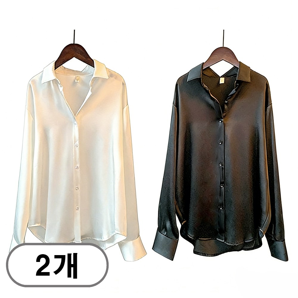 차쿠 여성 새틴 셔츠 골저스새틴 셔츠 블라우스 1+1 21,800원