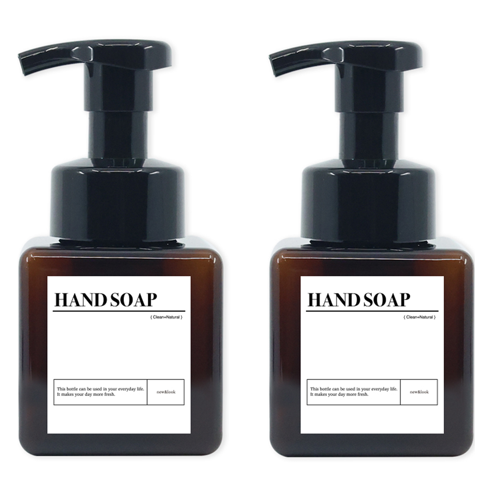 뉴앤룩 사각 거품용기 핸드워시 리필공병 250ml x 2p + 핸드솝 A라벨스티커 x 2p 5,700원