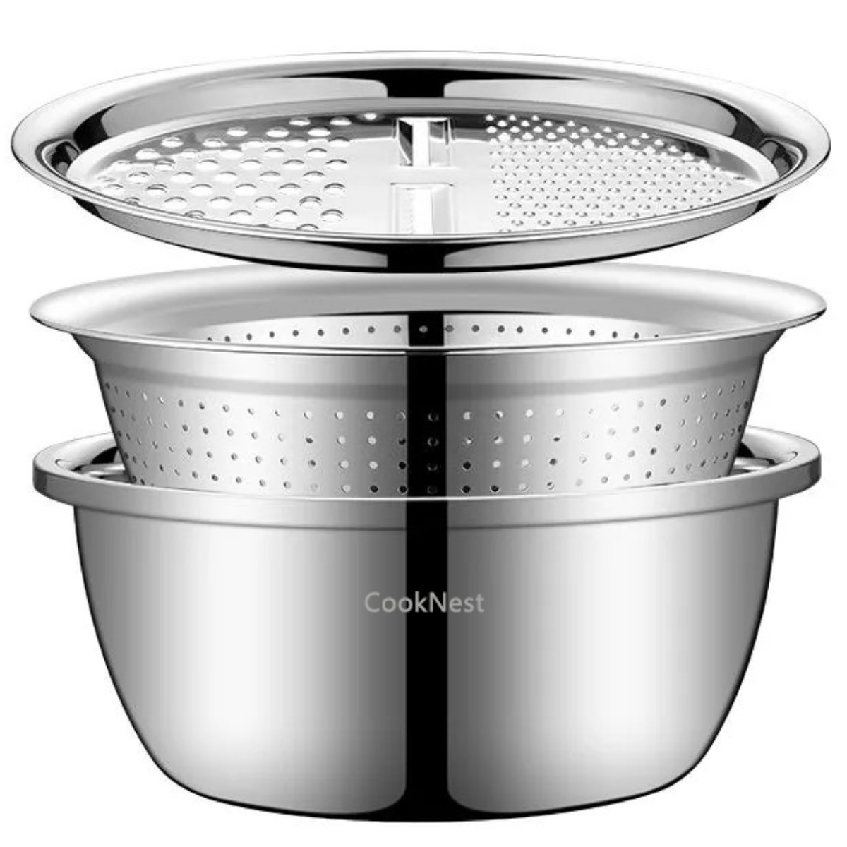 CookNest 스텐 강판 만능 채칼 3종  세트 채반 믹싱볼 똑순이 만능강판 8,990원