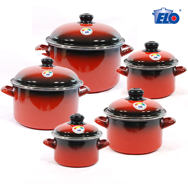 독일 ELO법랑냄비 5종세트-높은형 양수 국냄비 이엘오 인덕션겸용 디자인예쁜 빨간법랑 솥 159,000원