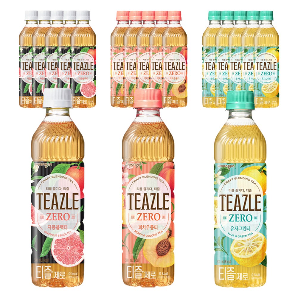 웅진 티즐 제로 3종 세트(피치우롱티+유자그린티+자몽블랙티) 20,460원