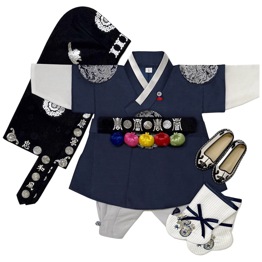 남아한복 네이비 곤룡포 왕세자 고급 (백일-13호) 어린이 백일 돌한복 키즈 유아 아동한복 67,000원