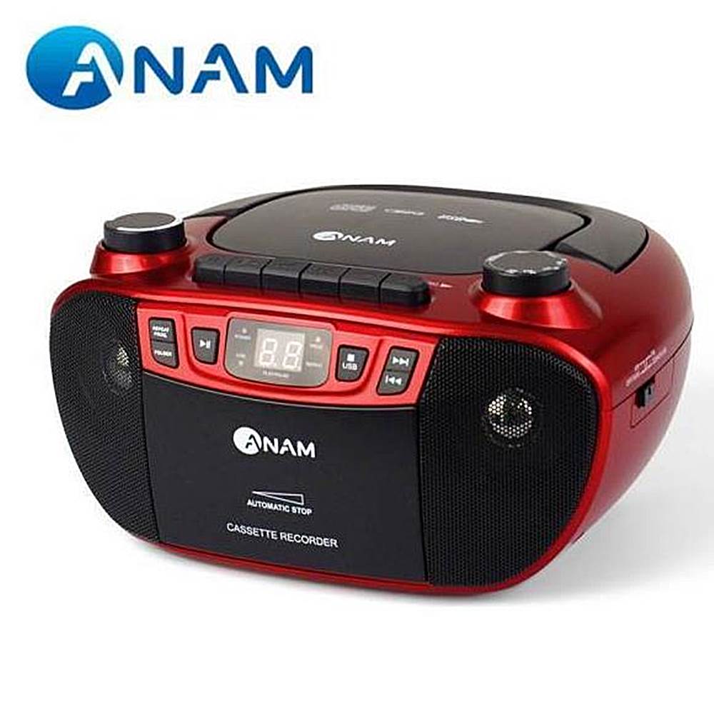 아남 MP3 CD포터블카세트 USB인식 카세트 FM 라디오 AUX 이어폰 단자 어학용, 레드, A-9 68,000원