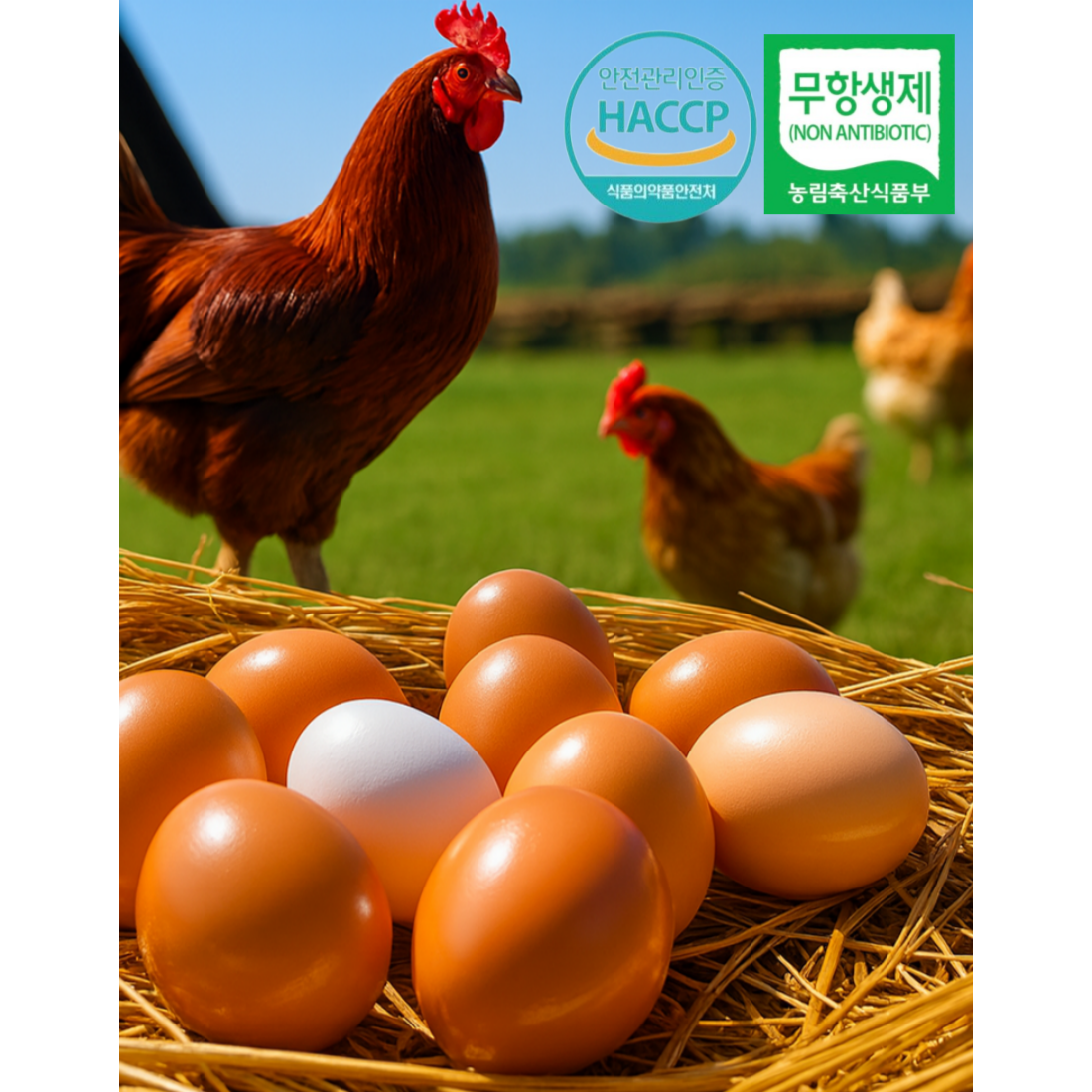 [1등급] 자연방사 HACCP인증 무항생제 난각번호 1번 왕특 유정란 20,800원