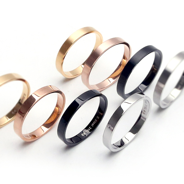 R0062 써지컬 스틸 3mm 슬림 얇은링 유광 무광 심플 반지 6,870원