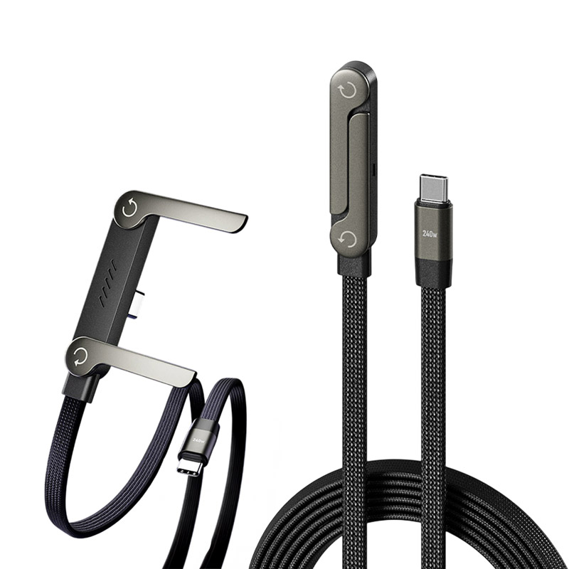 240W 초고속 충전케이블 접이식 거치대 핸드폰스탠드, 1개, 블랙, 150cm 11,890원