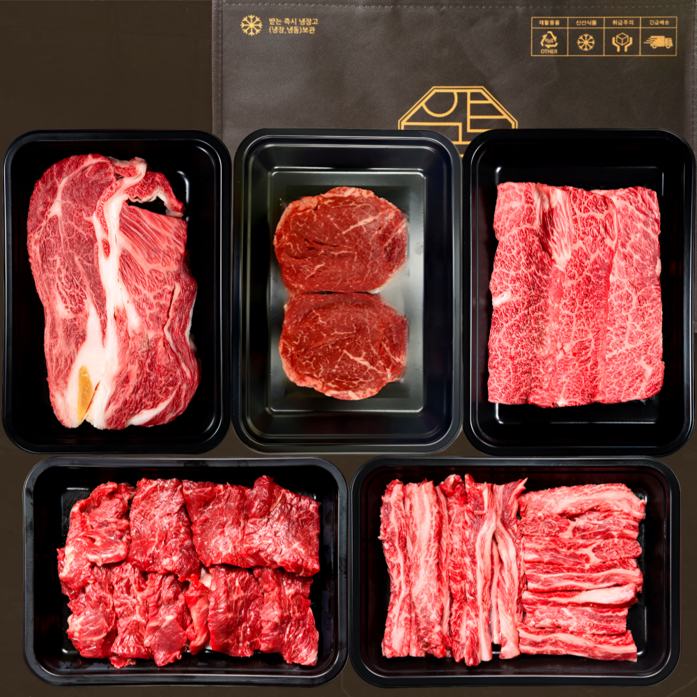 [냉장] 1++ 프리미엄 SVIP 미식 2kg (등심,샤토브리앙,살치,갈비살,특수부위) 한우선물세트 구이용 투뿔 모둠 설 추석 명절 소고기 마장동 한우 선물세트 | 압구정한우, 1세트 474,890원