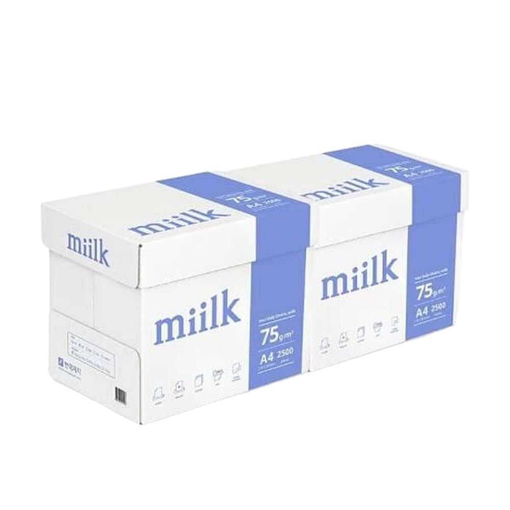 밀크 A4 복사지 A4용지 인쇄 복사용지 75g 5000매(2500매x2박스) SAMU(D) 54,760원