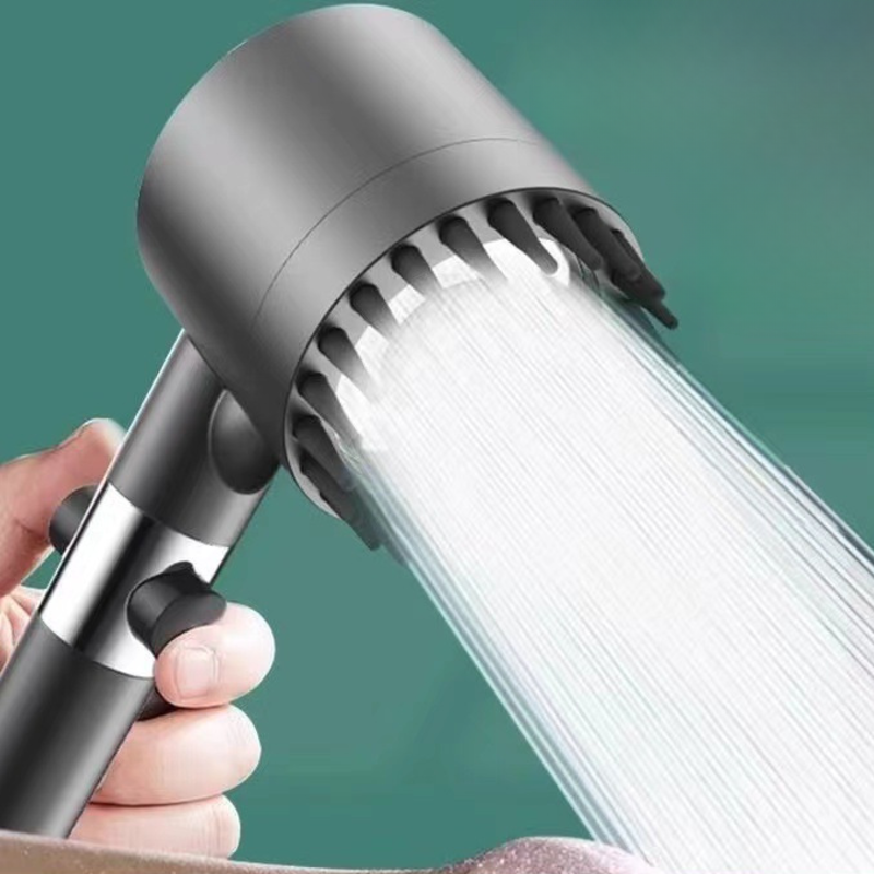 새로하 수압상승 샤워기 헤드 세트 절수, 블랙실버, 1개 27,000원