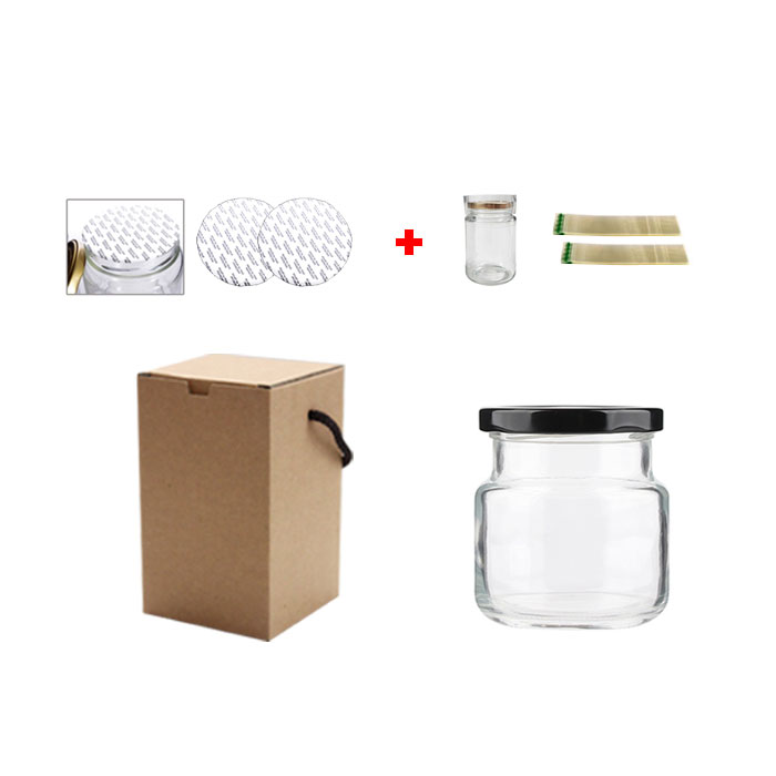 HHmll 국산 유리병 요거트형 255ml 1개 + 선물상자 1개 + 실링지 1개 + 수축필름 1개 = 1SET, 골드, 1세트 2,150원