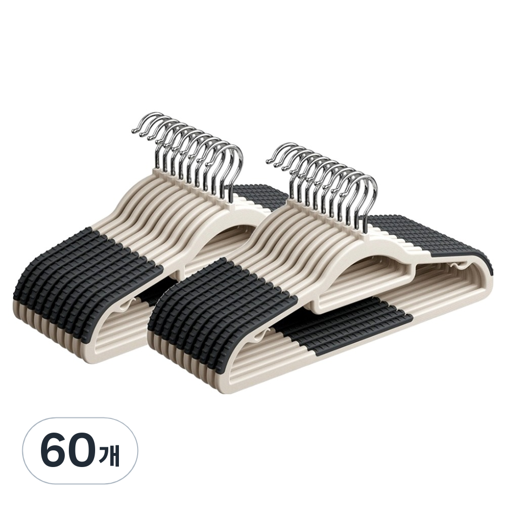 라라공방 논슬립 어깨뿔 방지 회전형 옷걸이, 60개, 블랙 28,390원