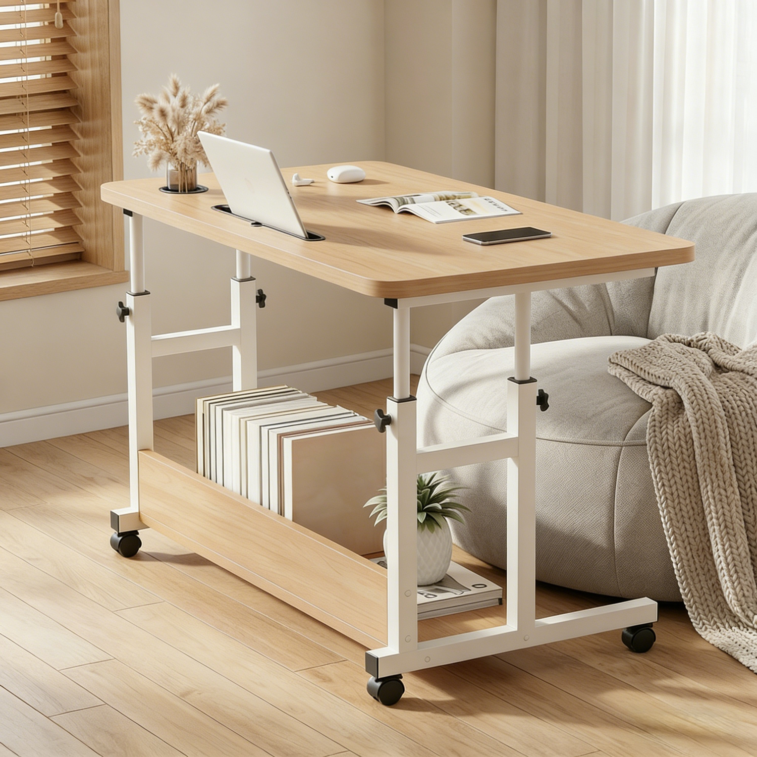 UniNest E0급 800*500 이동식 높이조절 보조 사이드 테이블 38,900원