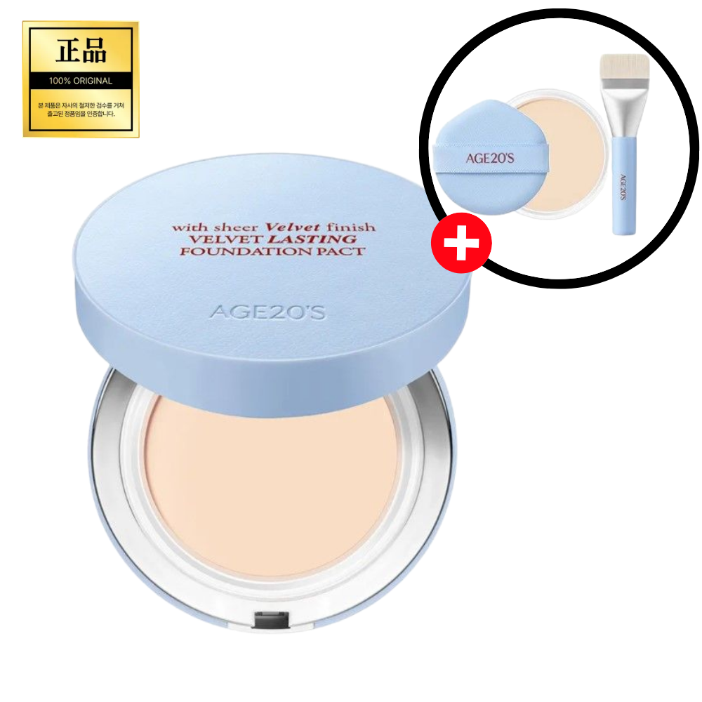 [본사 출고 정품] [NEW] AGE20S 벨벳 래스팅 파운데이션 팩트(증정EVENT 본품+리필+브러쉬) #밀착은 올데이, 다크닝은 OFF 더 가볍고 화사해진 NEW 벨벳밤파데, 1개, [본품+리필] 19C PURE, 현재가 44,800원