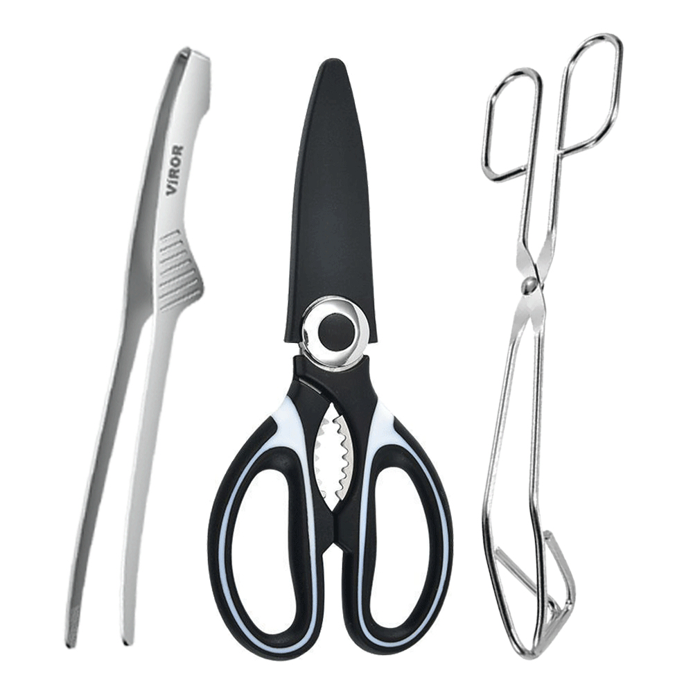 비로르 304 요리 핀셋 + 주방 가위 + 가위형 집게 세트 스텐 먹방 요리 캠핑 고기, 1개 13,970원