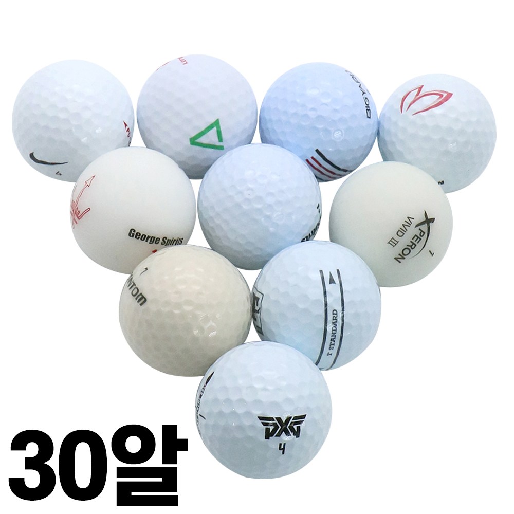 토탈브랜드 유니크에픽 혼합 골프공 로스트볼 A+급 42.67mm, 화이트, 1세트, 30개입 16,500원