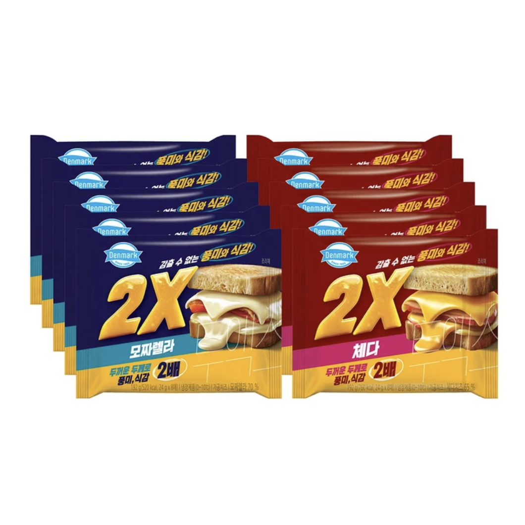 덴마크 X 모짜렐라 체다 치즈 슬라이스 19g x 각 총 1.9kg, 1.92kg 49,980원