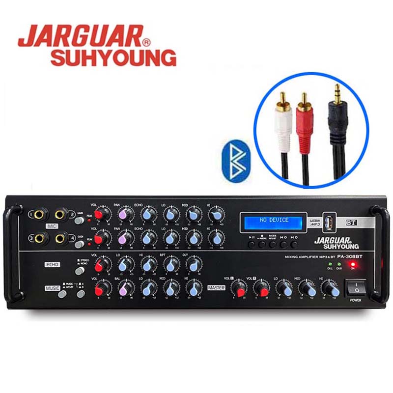 노래방 매장 앰프 쟈가 PA-308BT 블루투스 USB 정격출력 320W 2채널 엠프 마이크입력4개+2RCA 260,000원