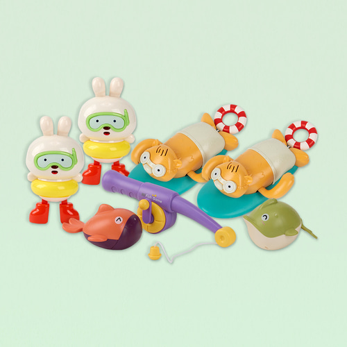 [캐스비] 네이처 수영하는 목욕놀이 장난감5종(1305set) 물놀이 태엽 욕조 장난감 34,400원