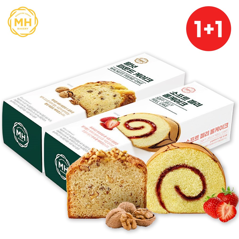 [신세계푸드] 밀크앤허니 소프트제리롤[520g]+월넛파운드[650g], 혼합세트 17,950원