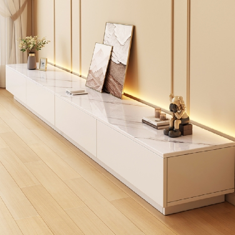 BYOU 확장형 거실장 수납 서랍형 TV다이 1200 1600 2000, 화이트 + 대리석 패턴 168,000원