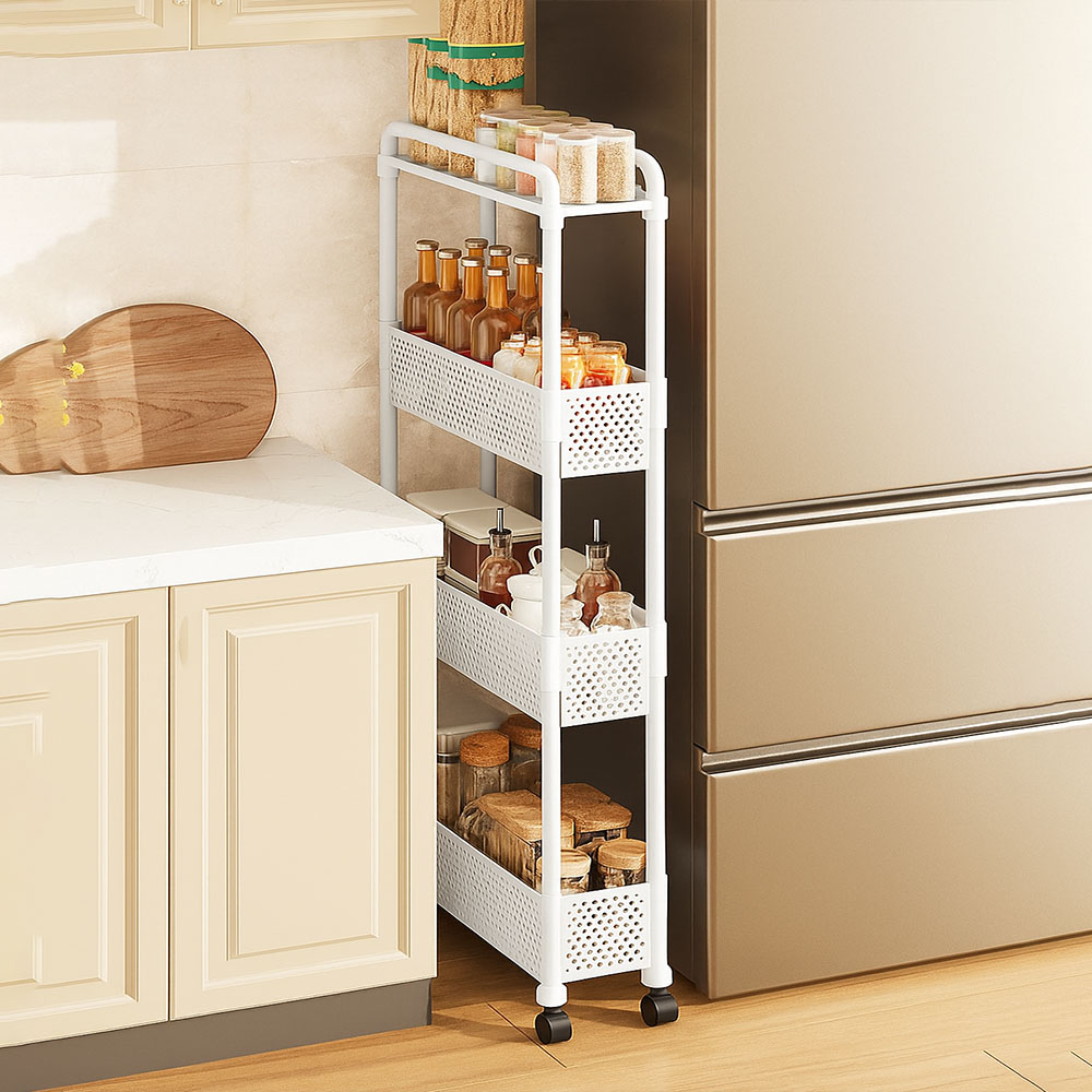 가구느낌 슬림 트롤리 선반 이동식 카트 핏 틈새 수납장 4단 400 15,900원