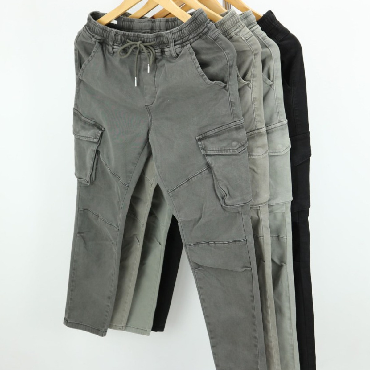 [피롯] 남자 4컬러 스판 워싱 카고 밴딩 바지 슬림핏 팬츠 43,900원