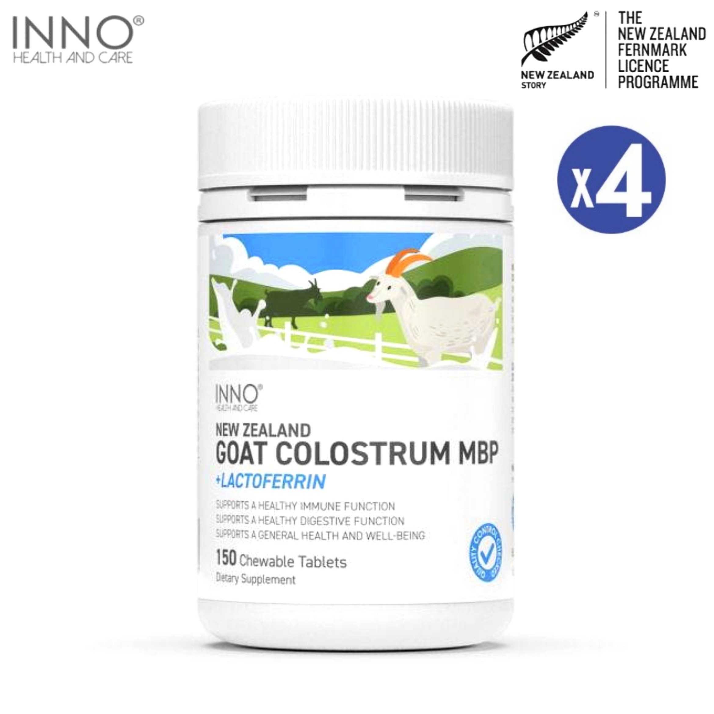 뉴질랜드 이노헬스 산양 초유 MBP 150츄어블 4개 엠비피 락토페린 면역글로불린 344,000원