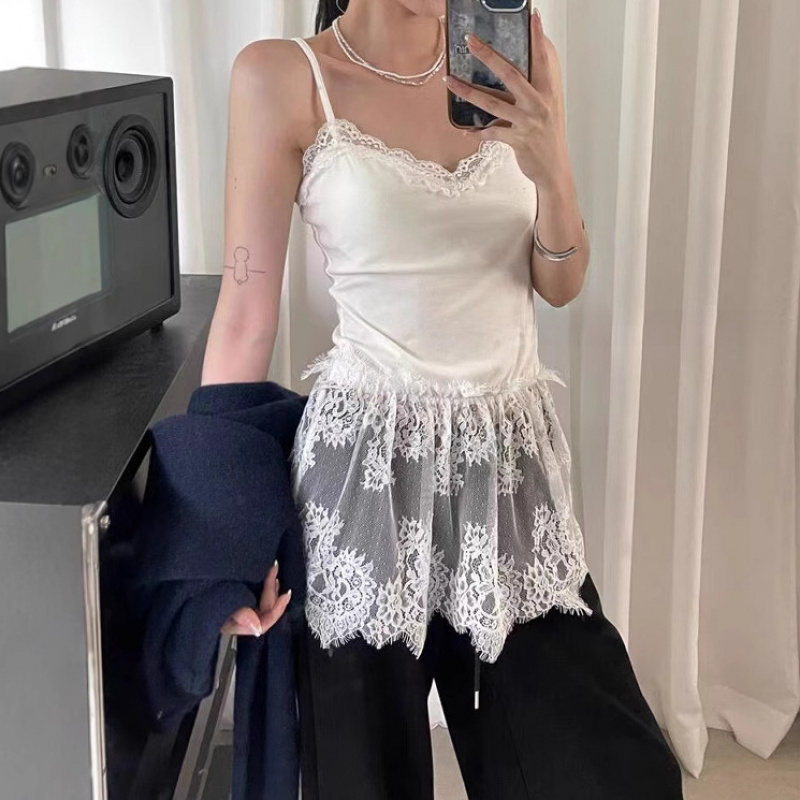 PETITBATH여성 레이스 스커트 레이어드 슬림핏 캐주얼 나시WZS60310 16,000원