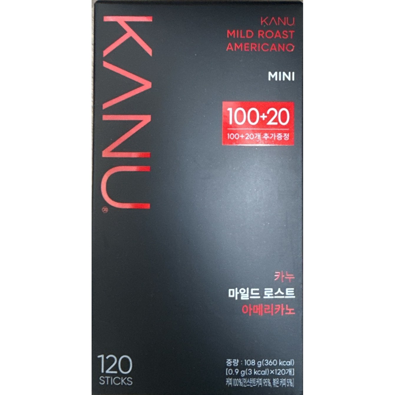 카누 콜롬비아 블렌드 마일드 로스트 아메리카노 원두커피믹스, 108g, 3개, 120개입 94,390원