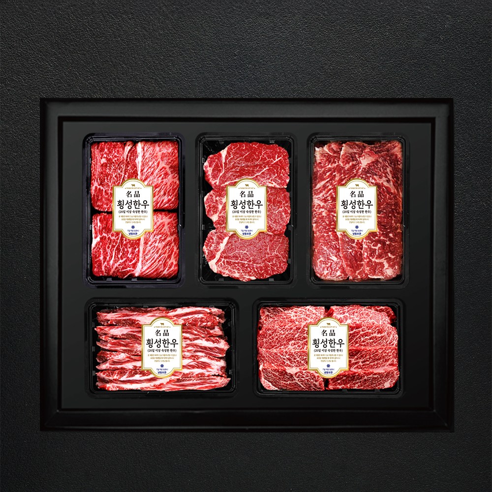 횡성한우 투쁠 1++등급 암소 한우 VVIP 스페셜 선물세트 5호 3kg ( 꽃등심 600g+ 안심 600g+ 토시살 600g+ 살치살 600g+ 갈비살 600g ), 1세트 998,900원