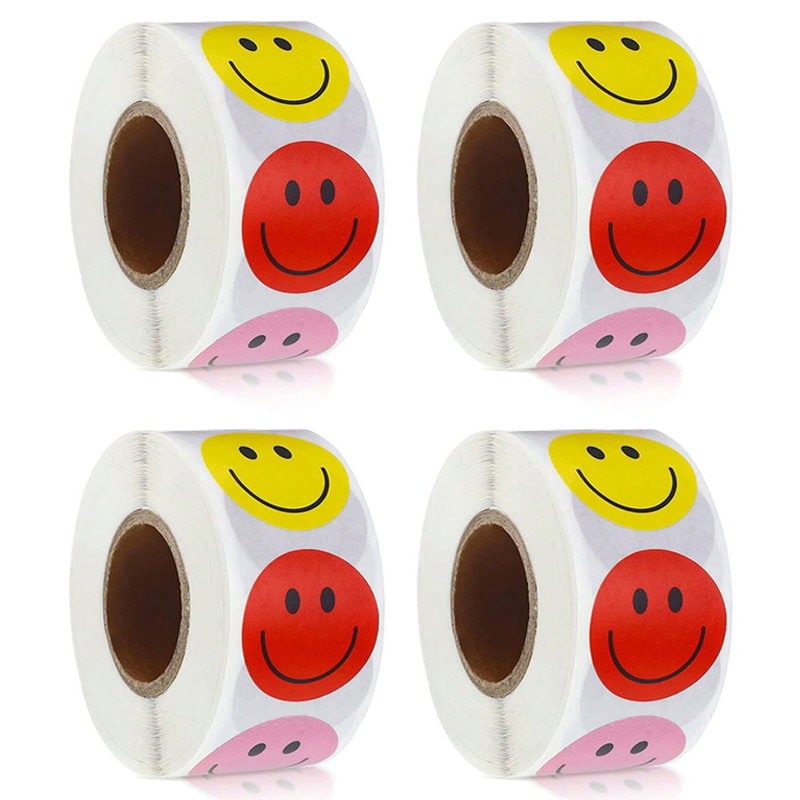 코히모 원형 스마일 스티커 25mm 5W0364 500p, 4개, 혼합색상 6,500원