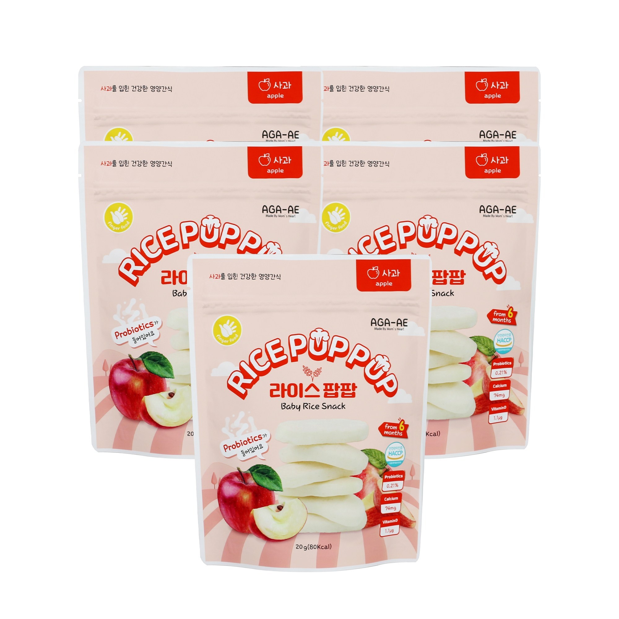라이스팝팝 유기농 쌀과자, 떡뻥, 20g, 5개, 사과 13,900원