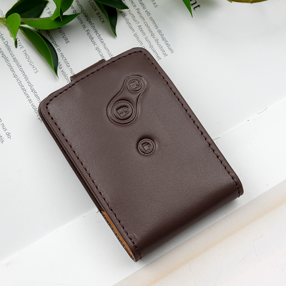 블룸오아시스 르노 삼성 호환 천연 소 가죽 스마트 키 케이스 키홀더 키링, 브라운, 03_3버튼_카드(BO-L26) 9,900원