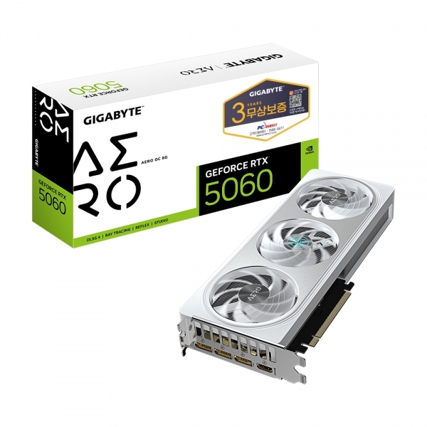 GIGABYTE 지포스 RTX 5060 AERO OC D7 8GB 피씨디렉트 (엔비디아 컴퓨터 그래픽카드) 720,830원