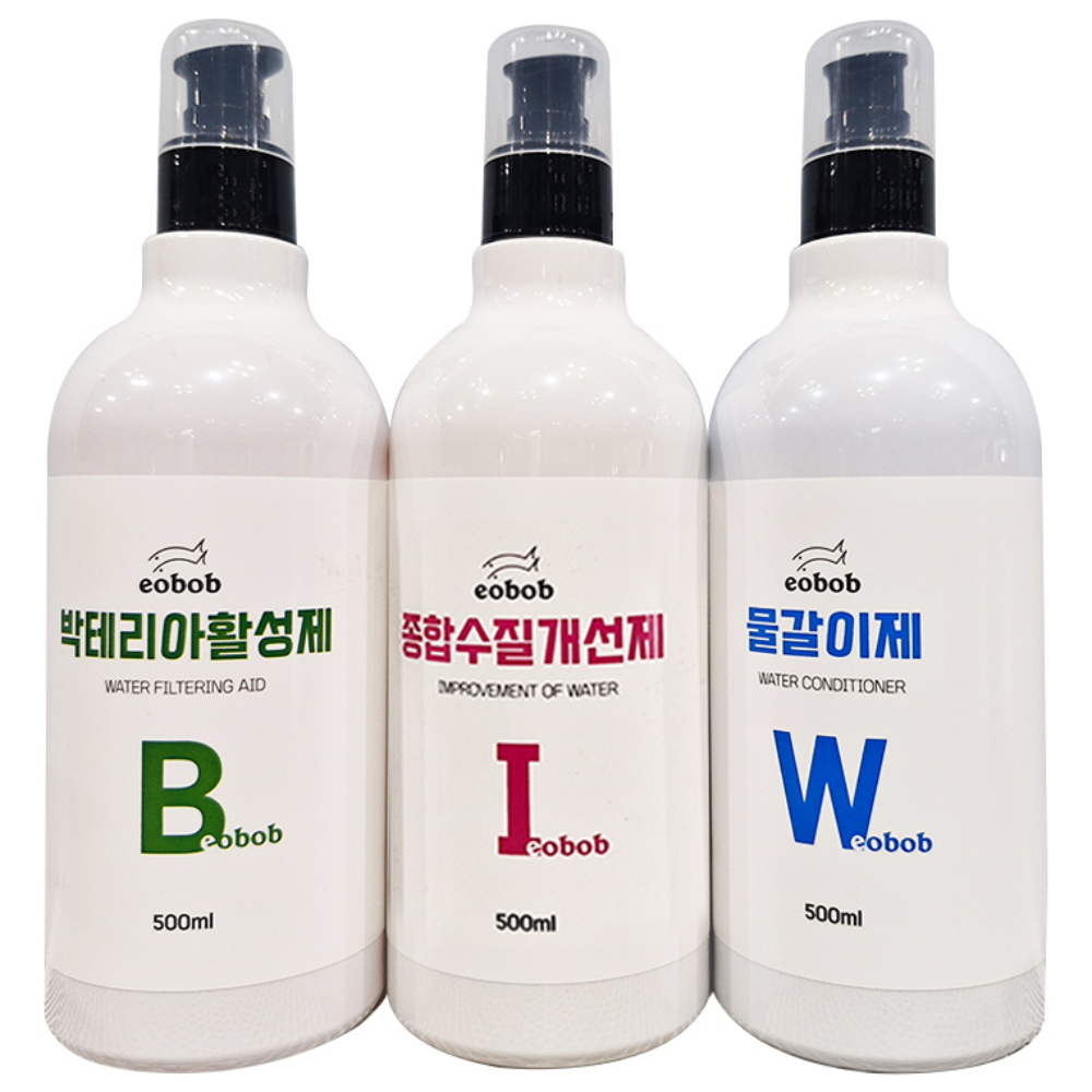 EOBOB 분사형 종합수질개선제 물갈이제 박테리아 활성제 대용량 500ML 3개 총 1500ML 22,330원