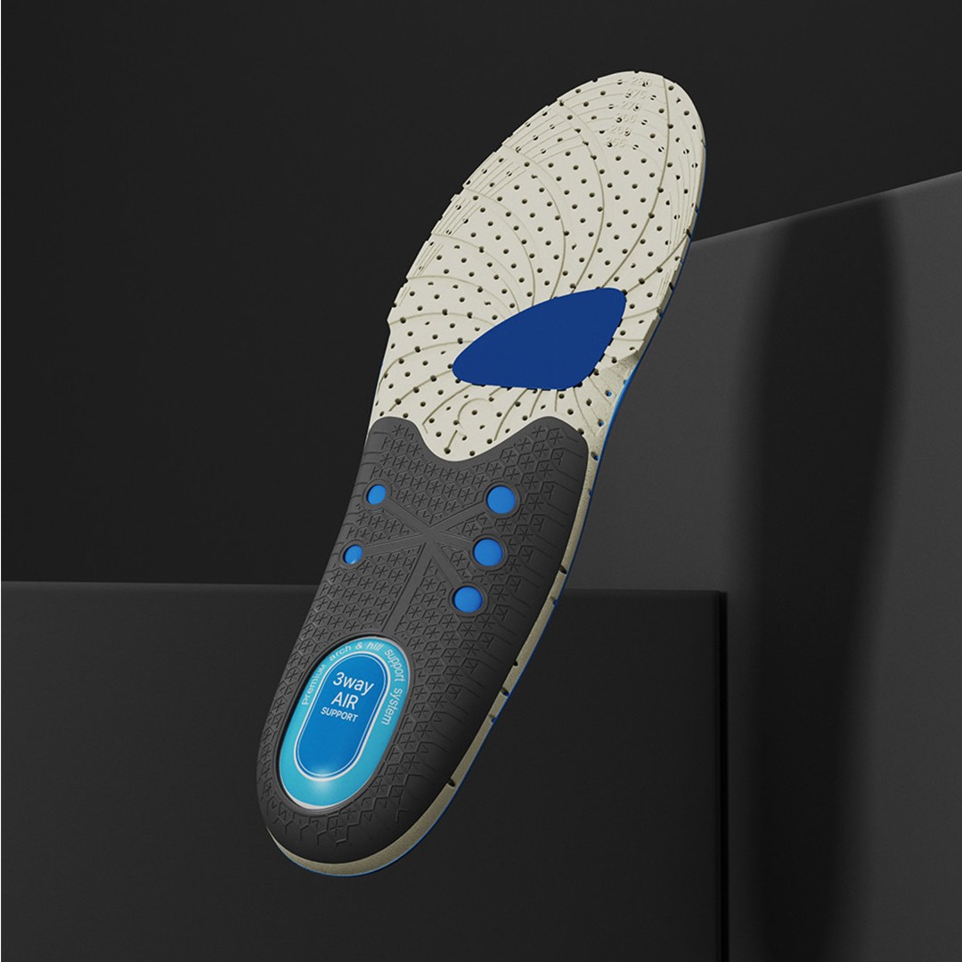 (아치 자동맞춤) 족저근막염 깔창 기능성 신발 평발 군화 운동화 에어쿠션 바로스텝, 1세트 44,700원