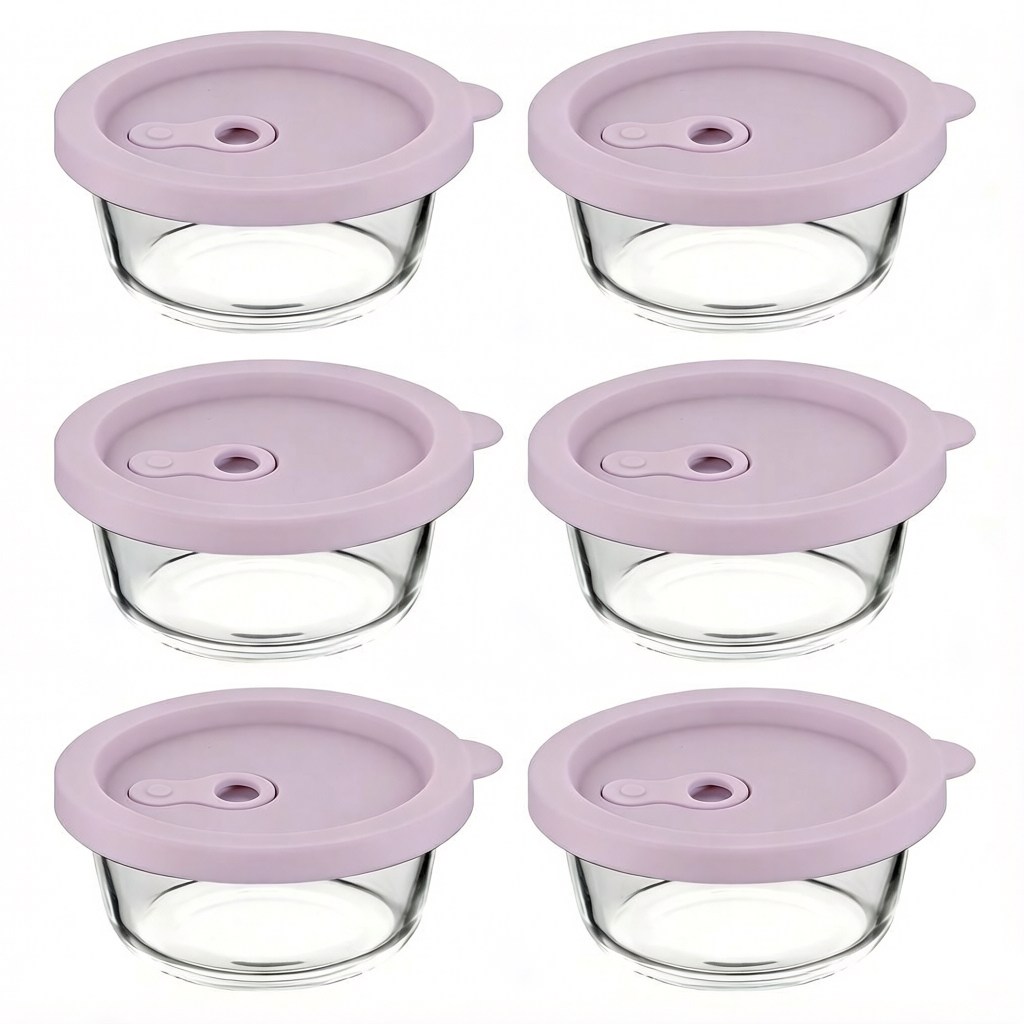 글라스 오븐용도시락 원형용기, 퍼플400ml, 6개 20,200원