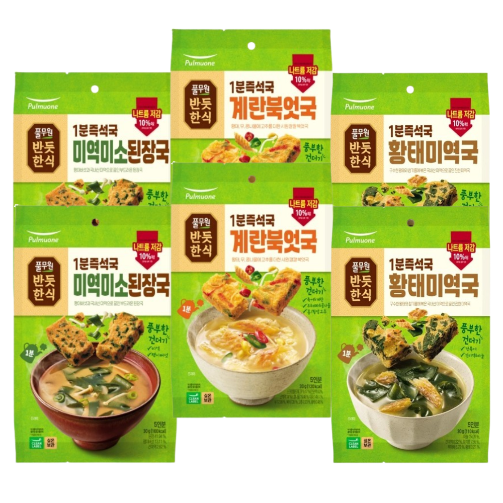 [풀무원]간편국 30입세트 모음 된장국10개+미역국10개+북엇국10개 22,870원