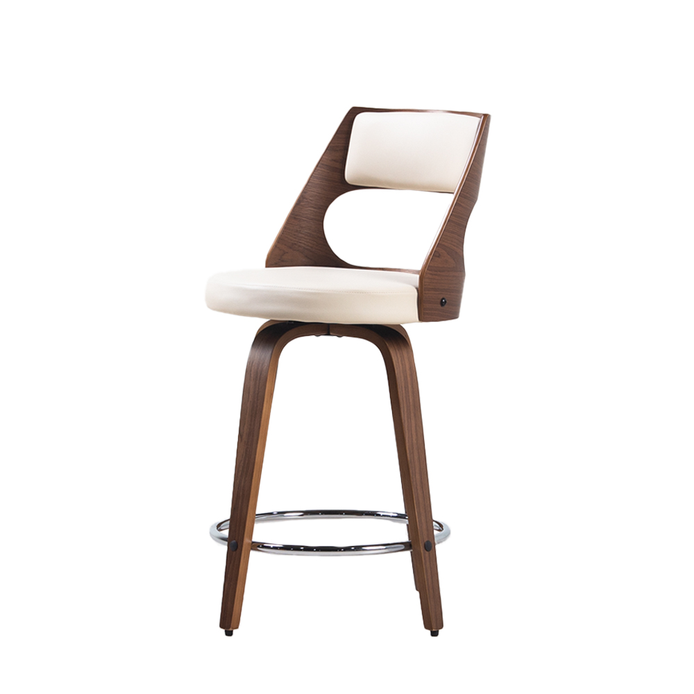 찰리 회전 원목 가죽 바텐 높은 아일랜드식탁 홈바 의자, 아이보리, 1개 93,900원