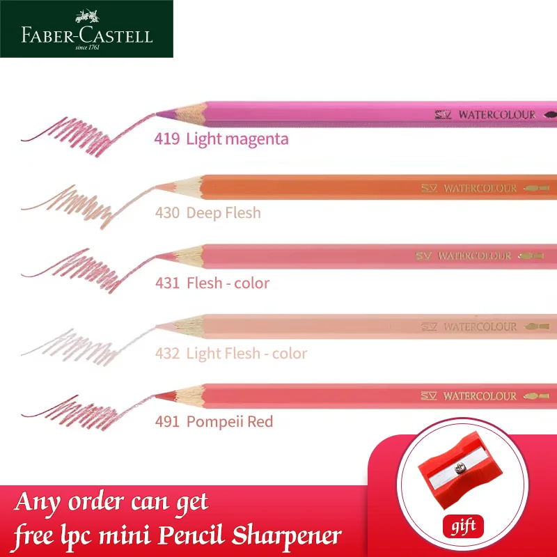 Faber Castell 5pcs 톤 컬러 연필 4mm 코어 아티스트 드로잉 스케치 초상화 미술 용품 ​​용 수용성  유성 10,200원