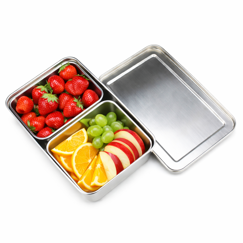 마더쿡 스테인리스 나눔 밧드 세트 뚜껑포함 스텐 바트 반찬통 냉장고 정리 용기, 1개, 330×155 뚜껑1+내부용기2 16,100원