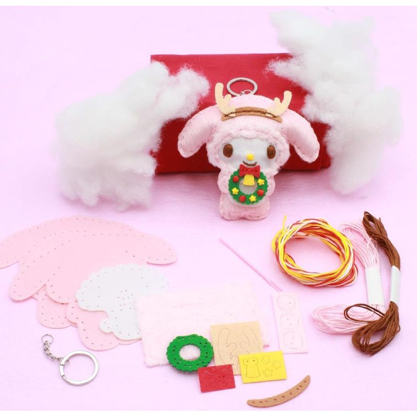 산리오 크리스마스 한정판 마이멜로디 캐릭터 키링 만들기 DIY 바느질키트 인형악세사리 마스코트 키홀더 11,000원