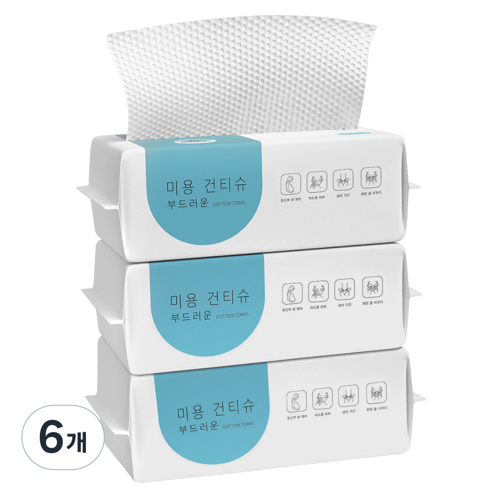 YOPENCE 순면 일회용 페이스 타올 건습 겸용 CM, 6개, 60매입 18,950원